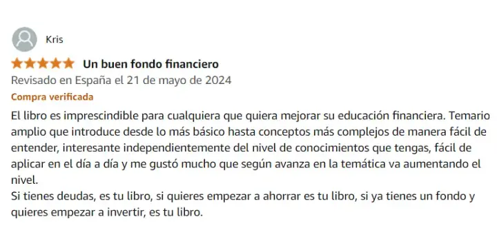Opinión del libro por parte de Kris